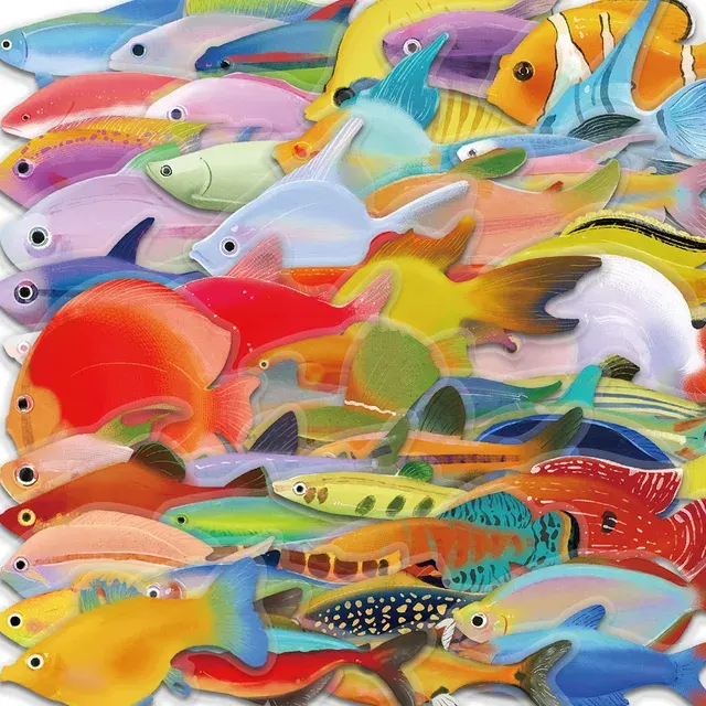 Wasserdichte Transparente Fisch-Aufkleber, 50 Stück 2
