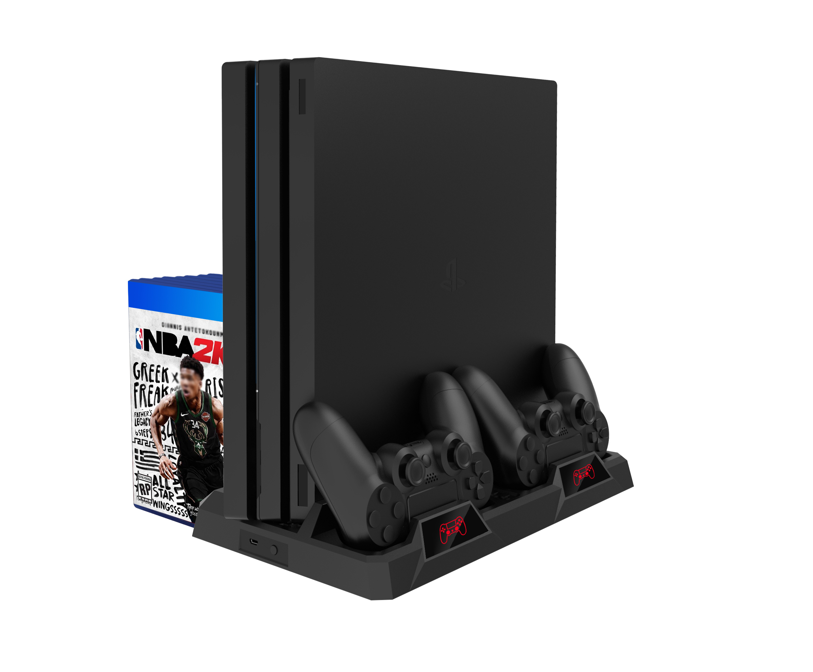 PS4 Dual-Ladestation mit Kühllüfter und Ständer 4