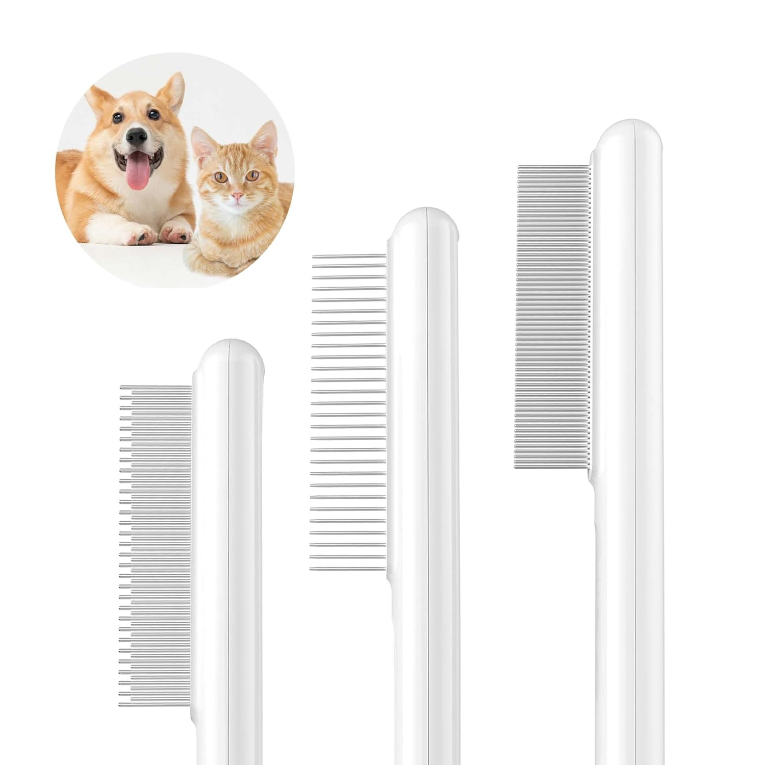 Katzenkamm aus Edelstahl mit abgerundeten Zinken