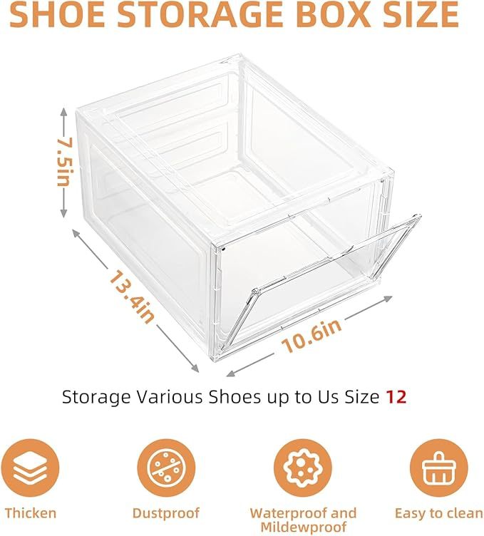 Stapelbare Schuhbox aus transparentem Kunststoff 4