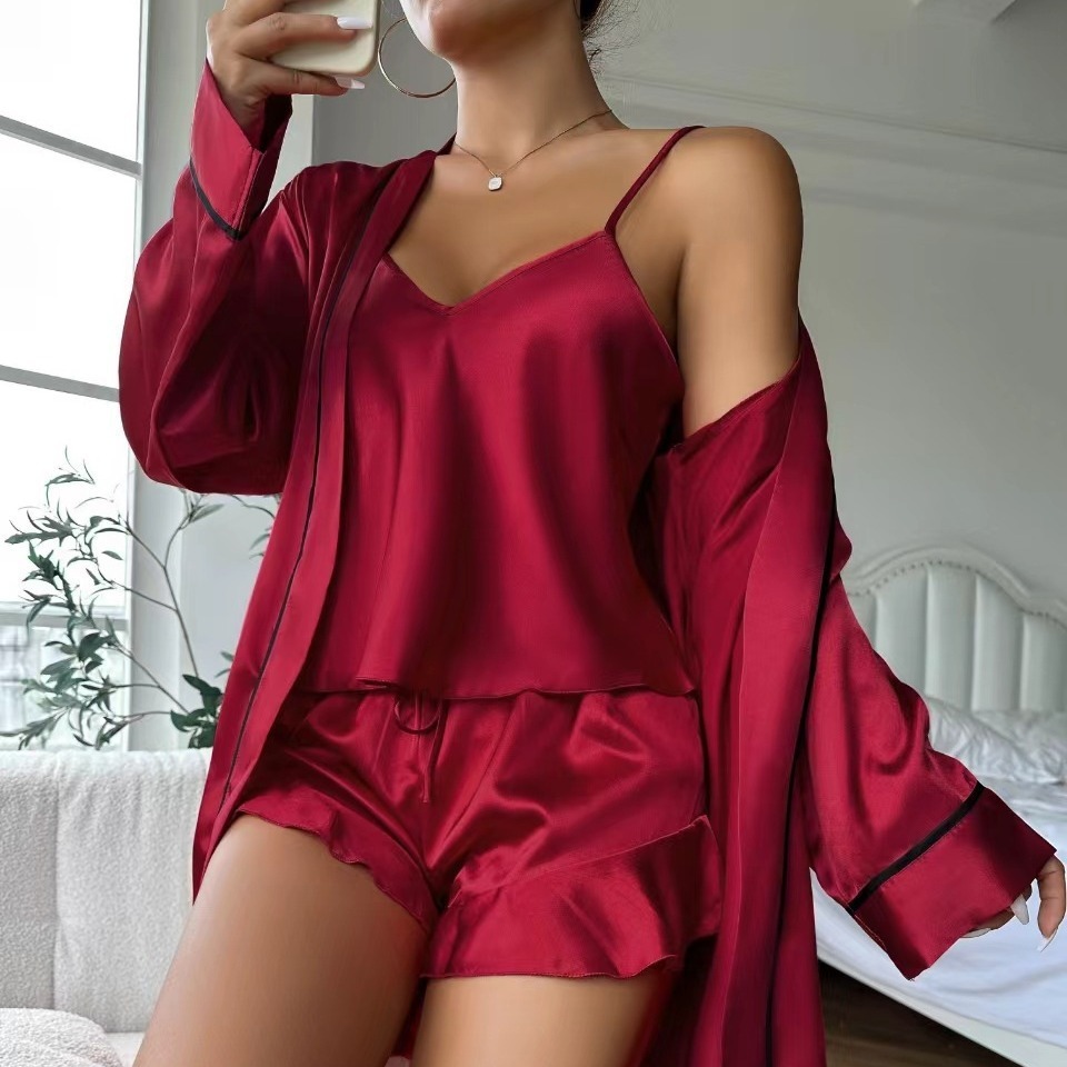 Satin-Pyjama-Set mit Shorts für Damen 3