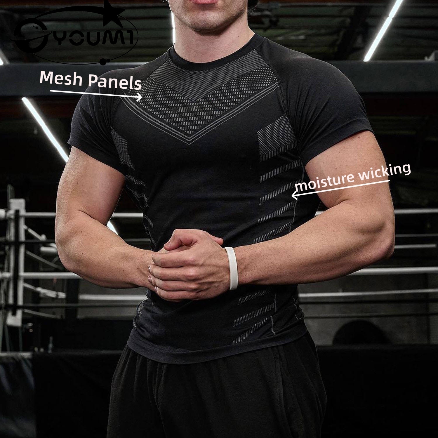 Herren-Trainingsshirt mit Mesh-Einsätzen