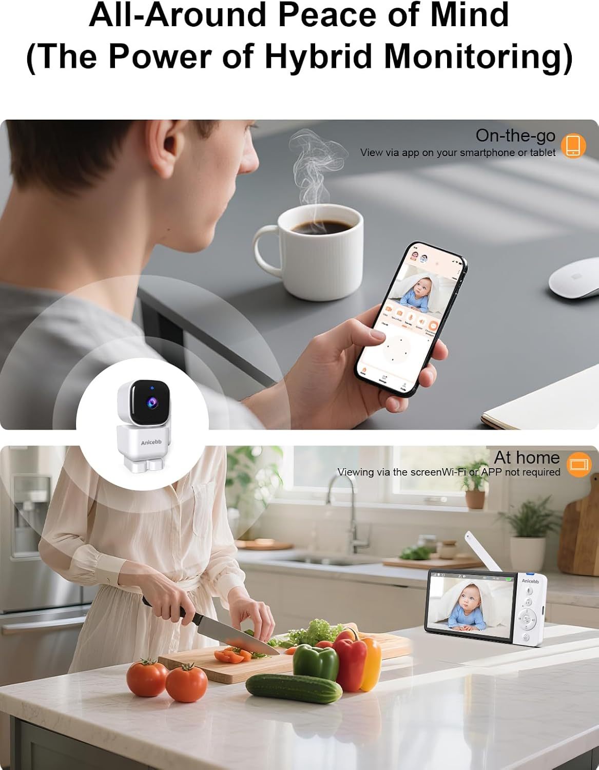 Smartes Babyphone mit 5-Zoll-Display und Schwenkkamera 3