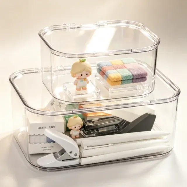 Transparente Acryl-Schreibtisch-Aufbewahrungsbox, groß 4