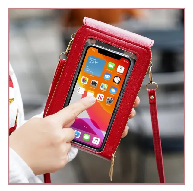 Touchscreen-Handytasche Damen Umhängetasche mit Kartenfach 4