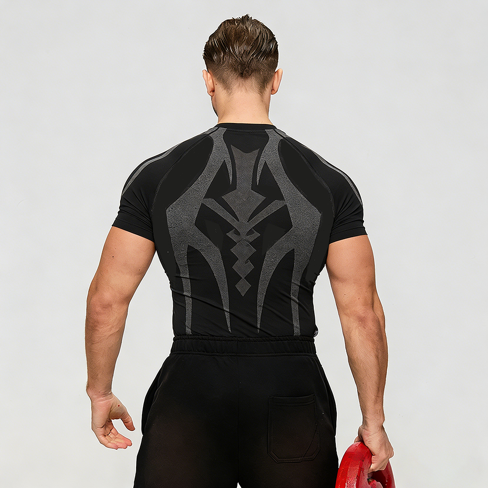 Herren Raglan Kompressions-Sportshirt Schnelltrocknend