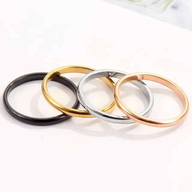 Schlichter Edelstahl-Stapelring, 2 mm dünn 4