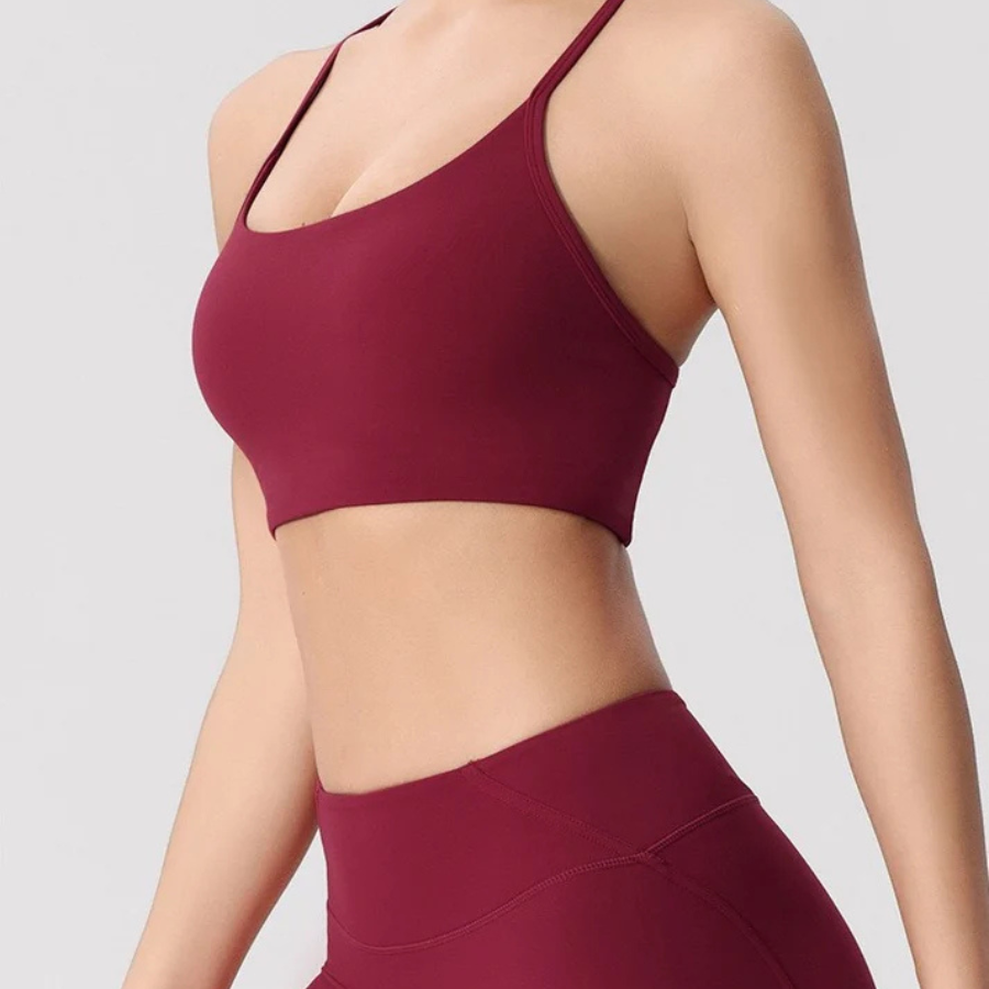 Racerback Sport-BH in Uni-Farbe mit Mittelhalt 3