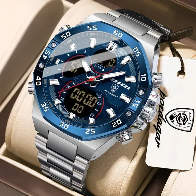 Digitale LED Herrenuhr mit Dual-Zeit 2