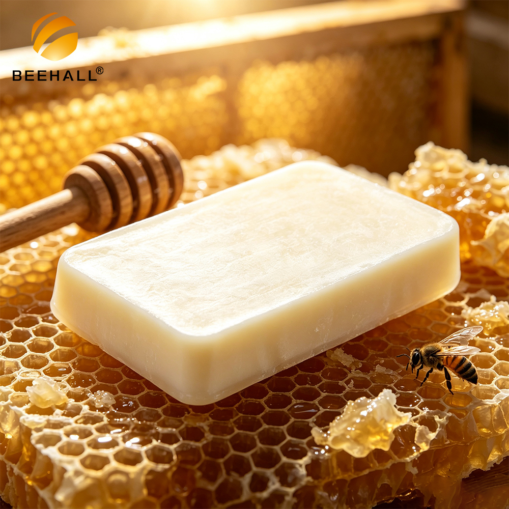 Raffiniertes weißes Bienenwachs in Blöcken