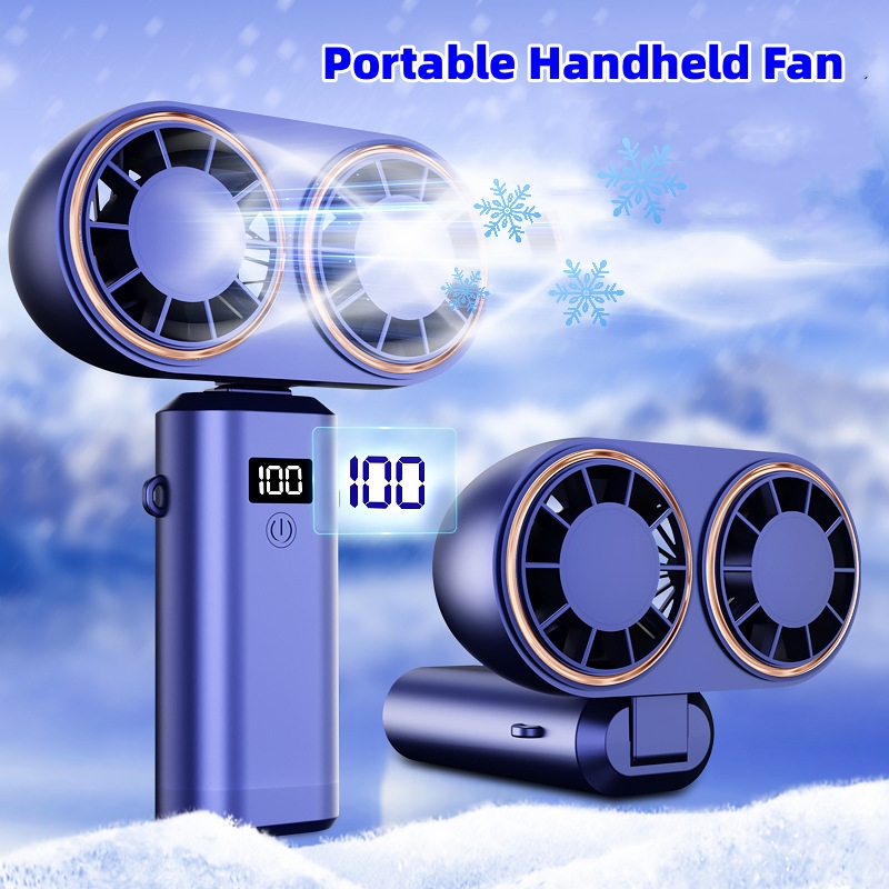 Tragbarer USB-Mini-Ventilator mit LED-Display, 800mAh