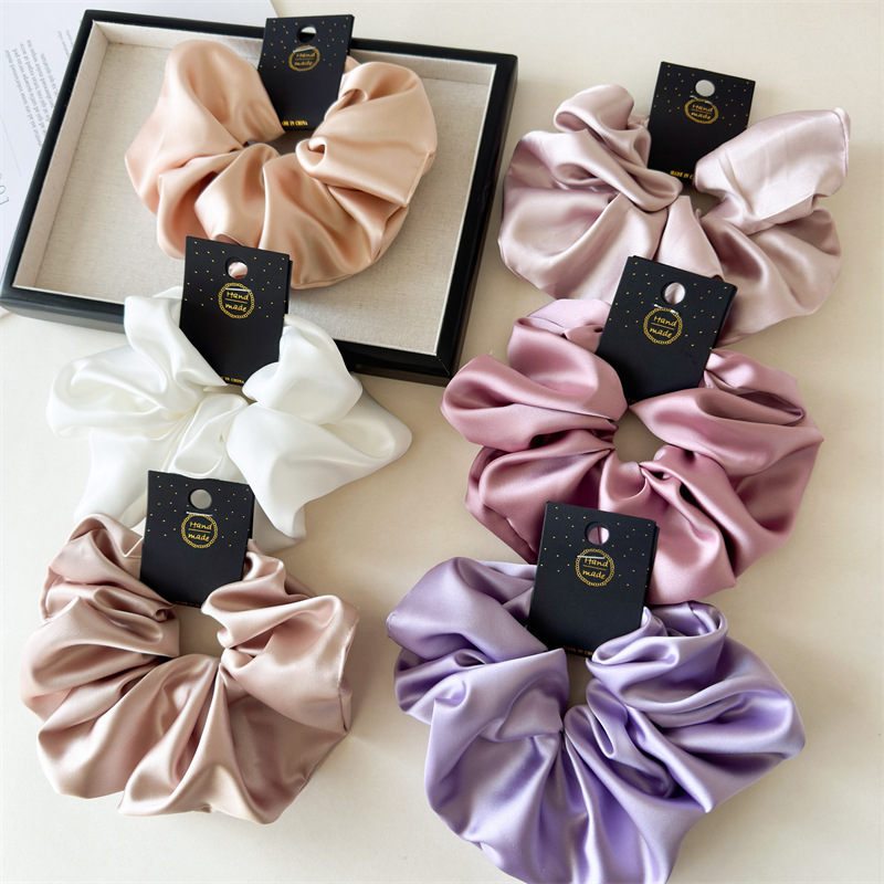 Übergroße Satin Haargummis 18cm Mehrfarbig 3