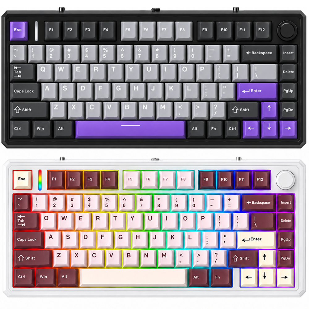Mechanische 75%-Gaming-Tastatur mit Drehknopf