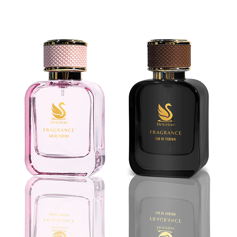 Luxuriöse Leer-Parfümflasche 50 ml in Schwarz-Pink