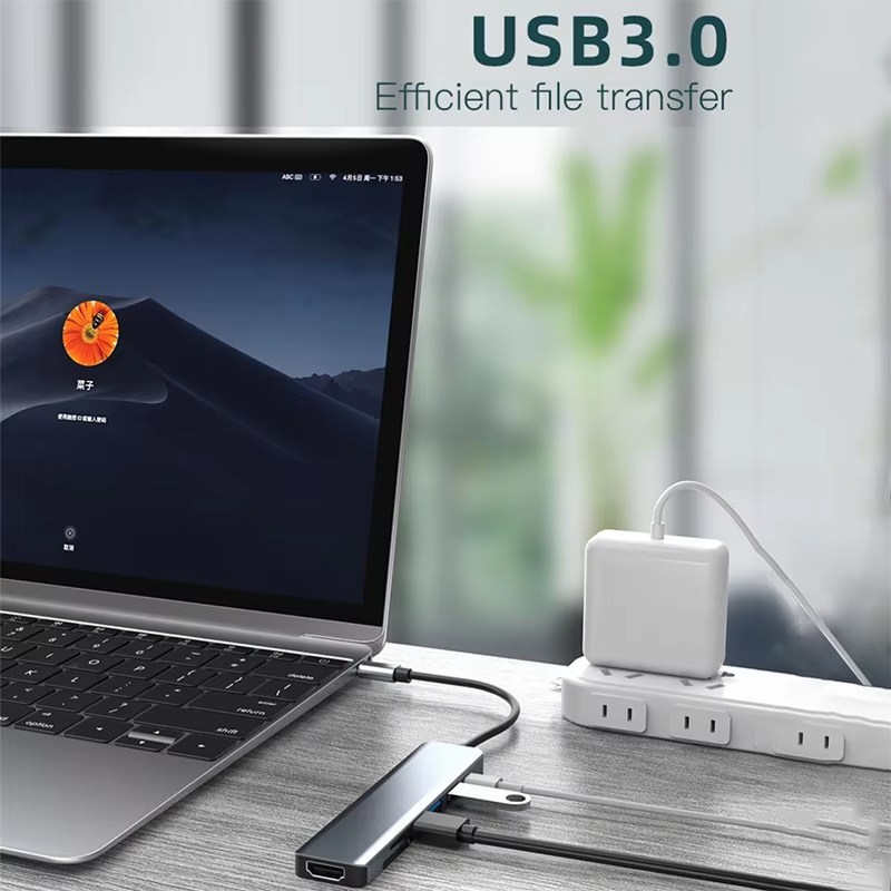7-in-1 USB-C-Aluminium-Hub mit USB 3.0 für Laptop 4