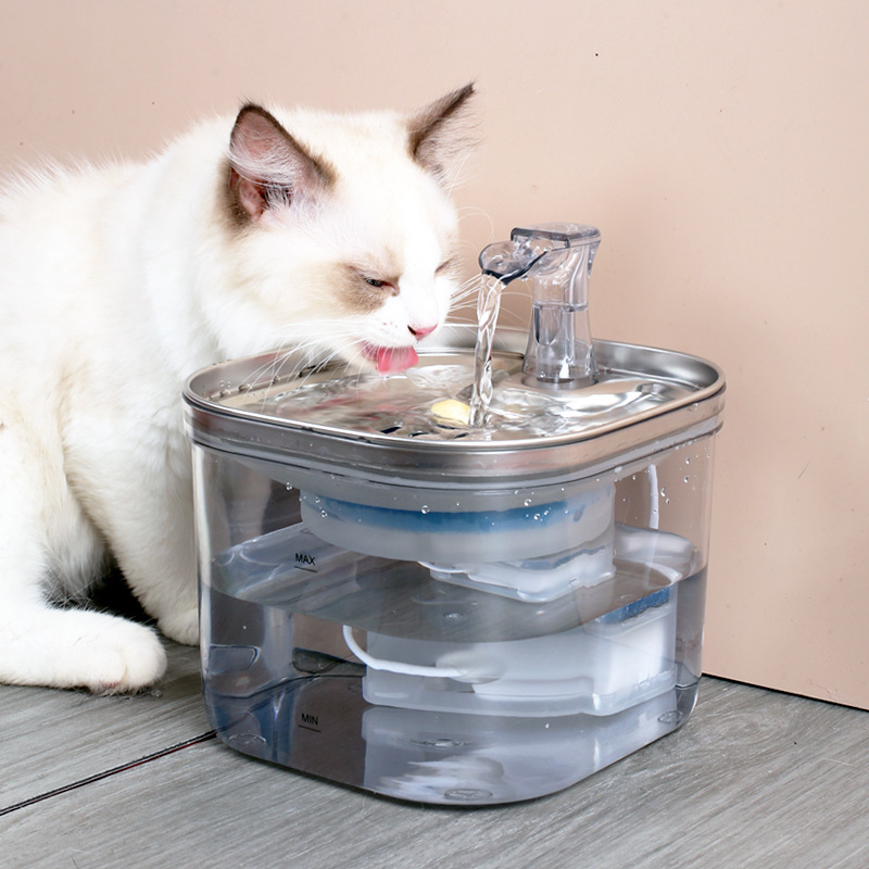 Edelstahl Trinkbrunnen für Katzen und Hunde