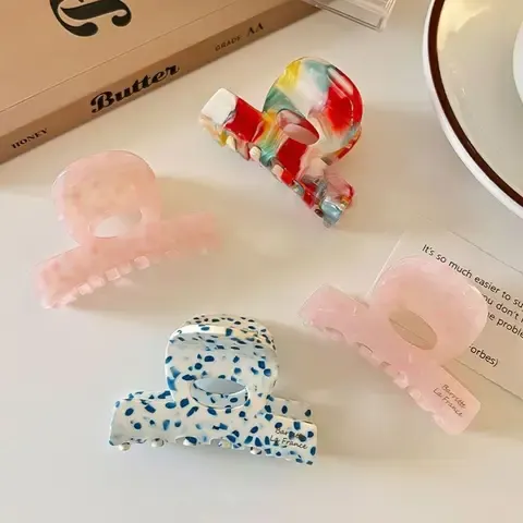 Französische Acetat-Haarklammer im Hai-Design