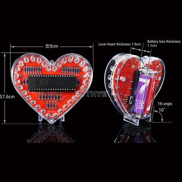 LED-Herz-Lötbausatz 3