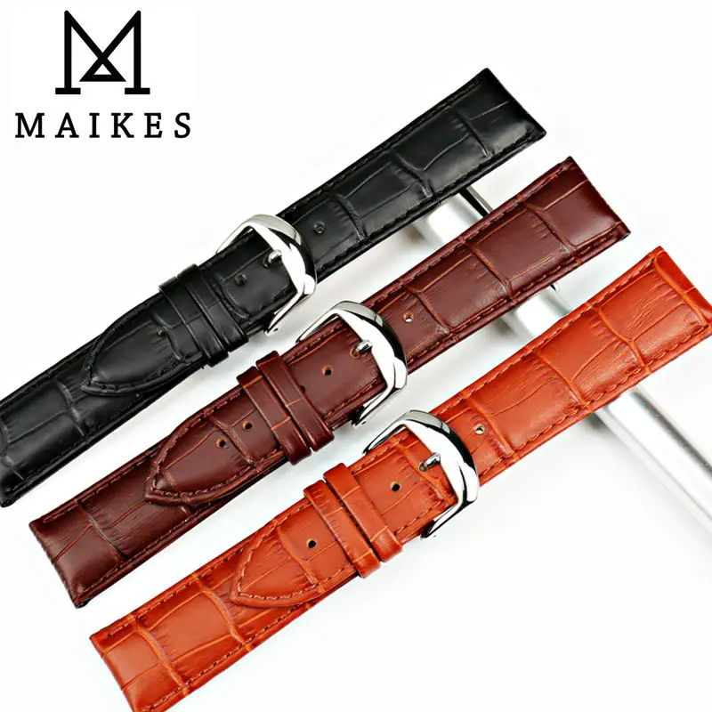 Schwarzes Echtleder-Uhrenarmband 18–22 mm 3