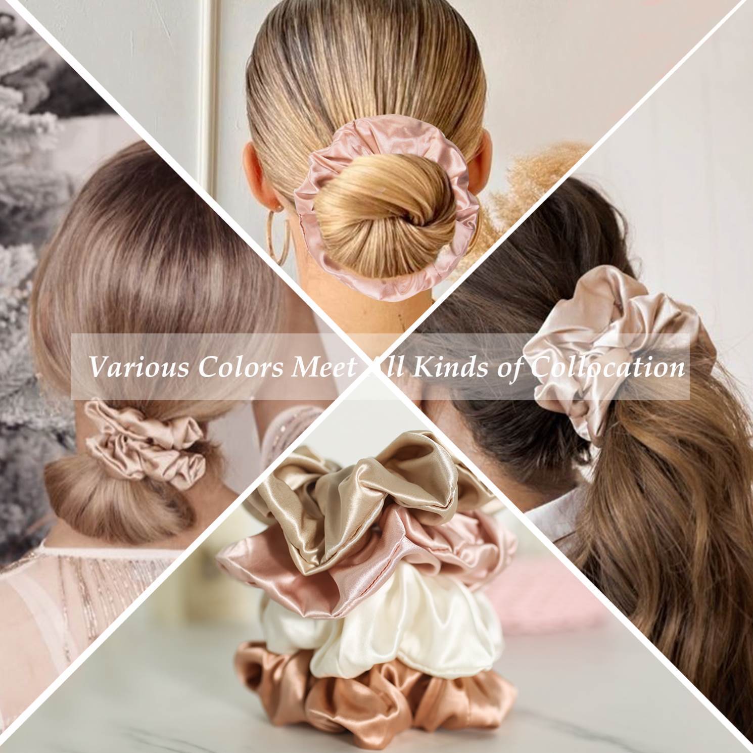Koreanische Seiden Haarschleife Satin Scrunchies 3