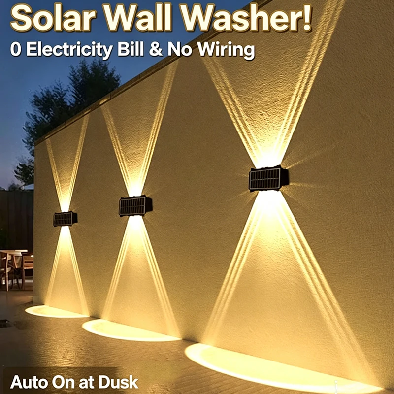 Solar-Wandleuchte für Außen, wasserdicht