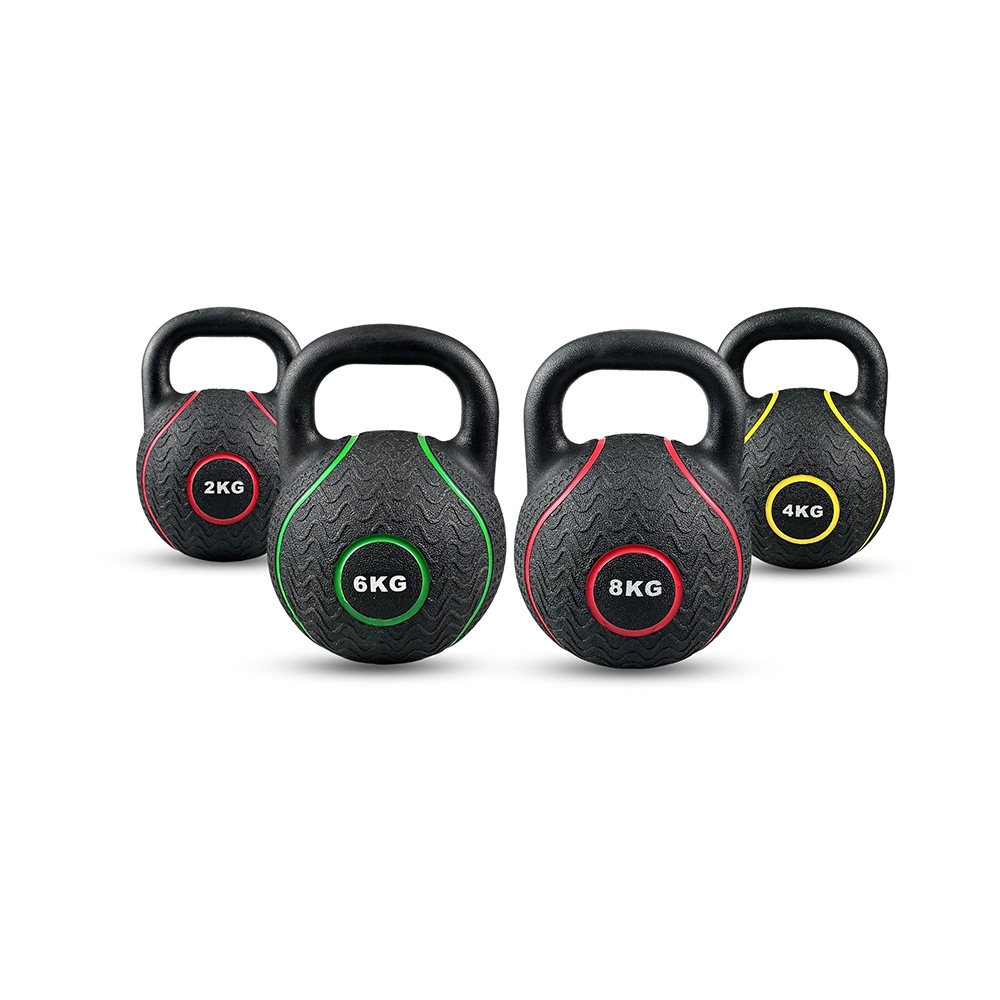 Gummierte Gusseisen-Kettlebell für das Heimstudio 2