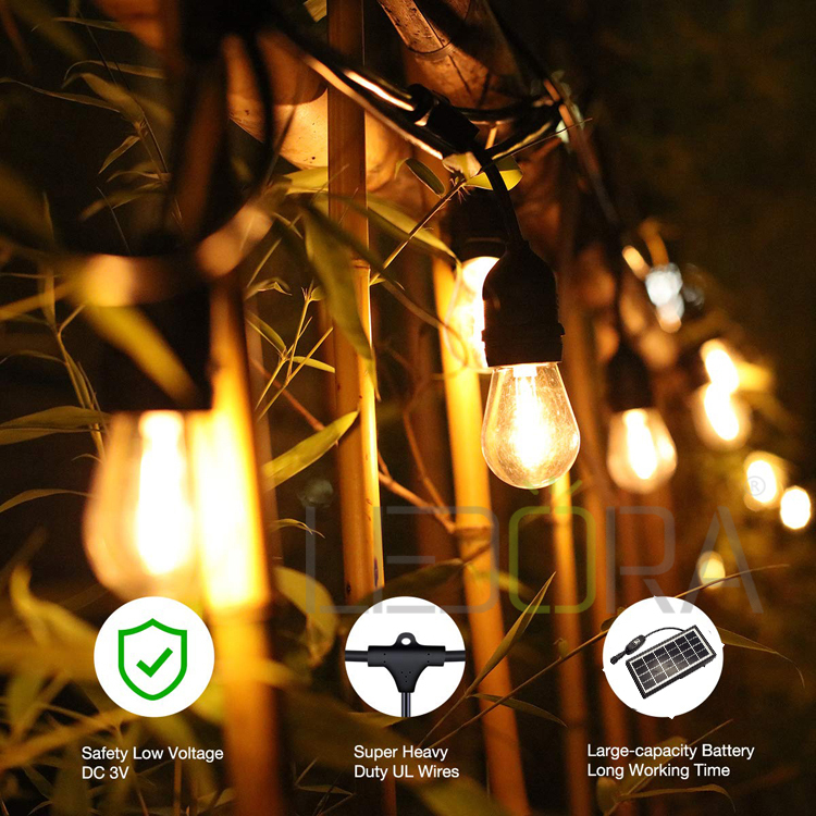 Solar-Lichterkette Garten 15 m Edison-Glühbirnen 4
