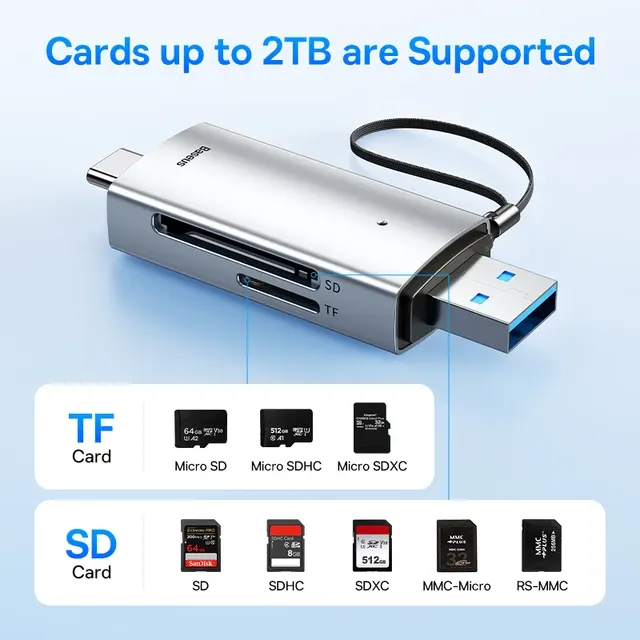 USB-C und USB 3.0 Kartenleser für SD und microSD 3