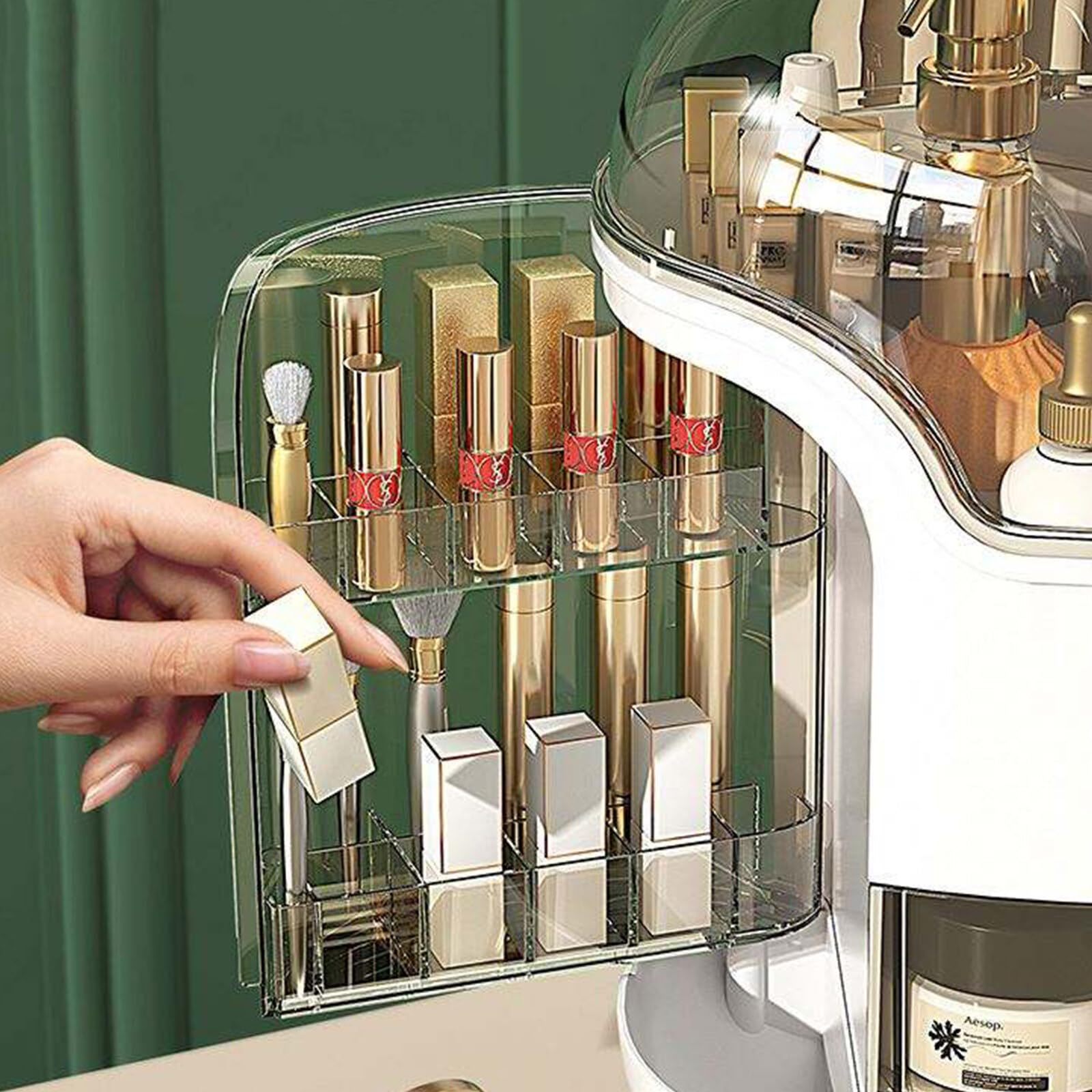 Transparenter drehbarer Make-up-Organizer 3