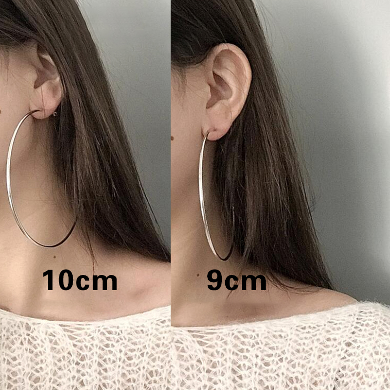 Übergroße Schlichte Kreolen 10cm 3