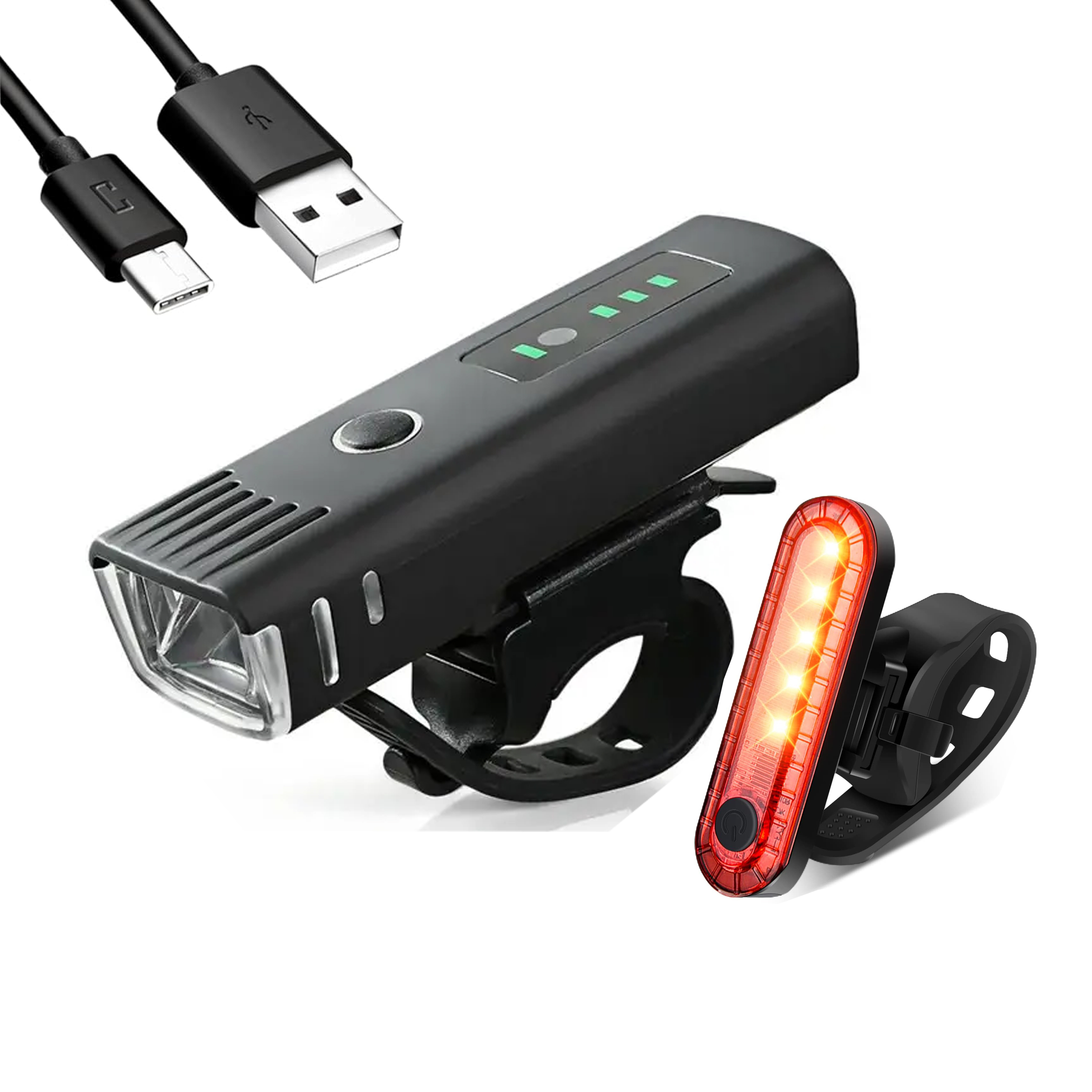 USB-C-Fahrradlicht-Set vorne und hinten