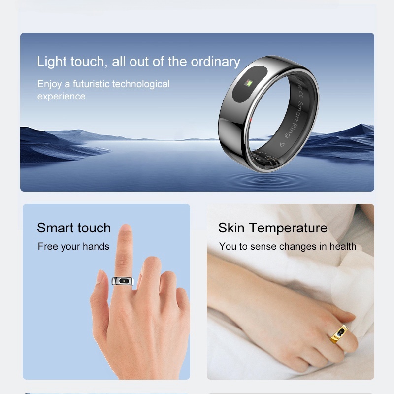 Silberner Zikr Smart Ring Körpertemperatur 3