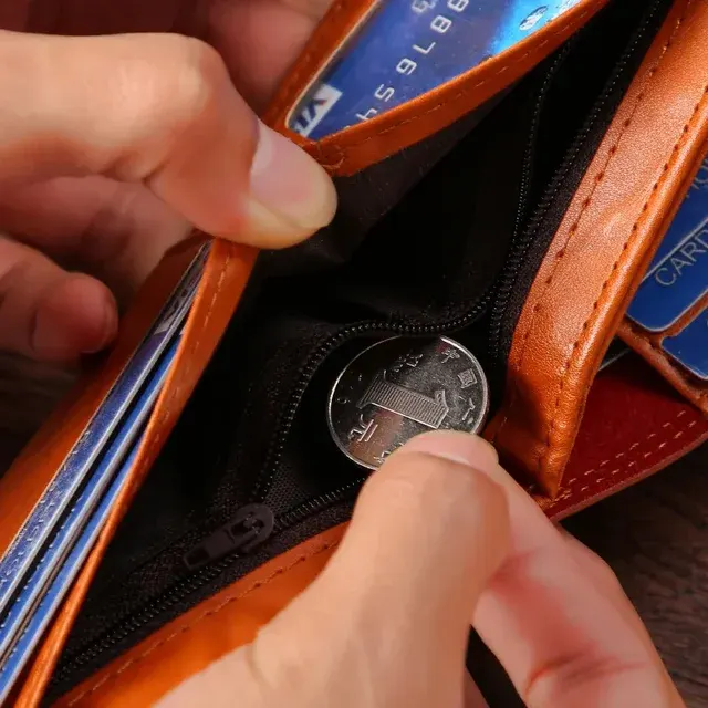 Herren-Reißverschluss-Geldbörse mit Dollar-Muster 4
