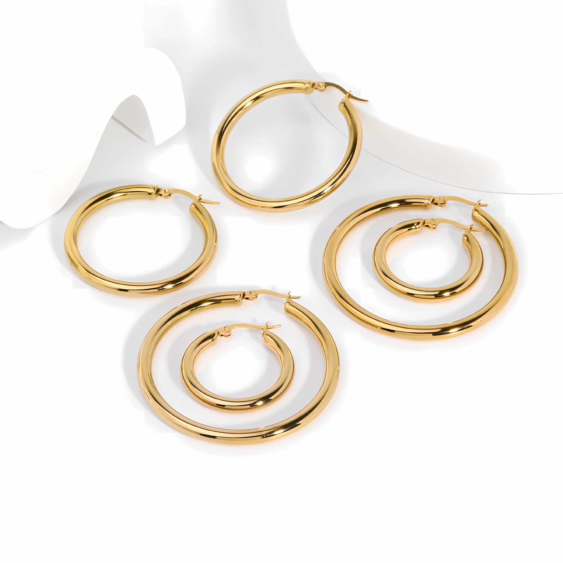 18K Vergoldete Minimalistische Creolen 4