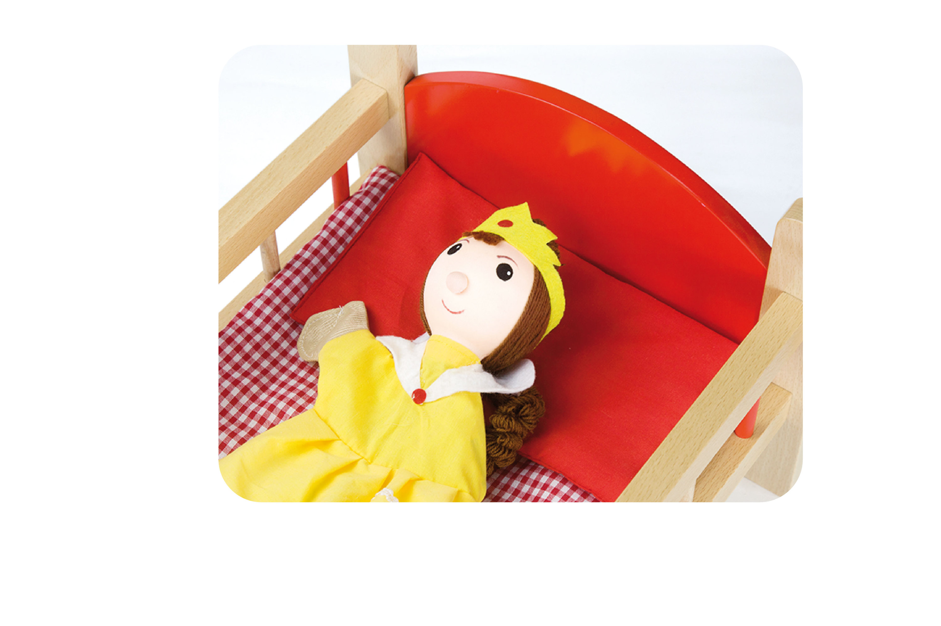 Holz-Puppenbett-Spielset mit Zubehör 2