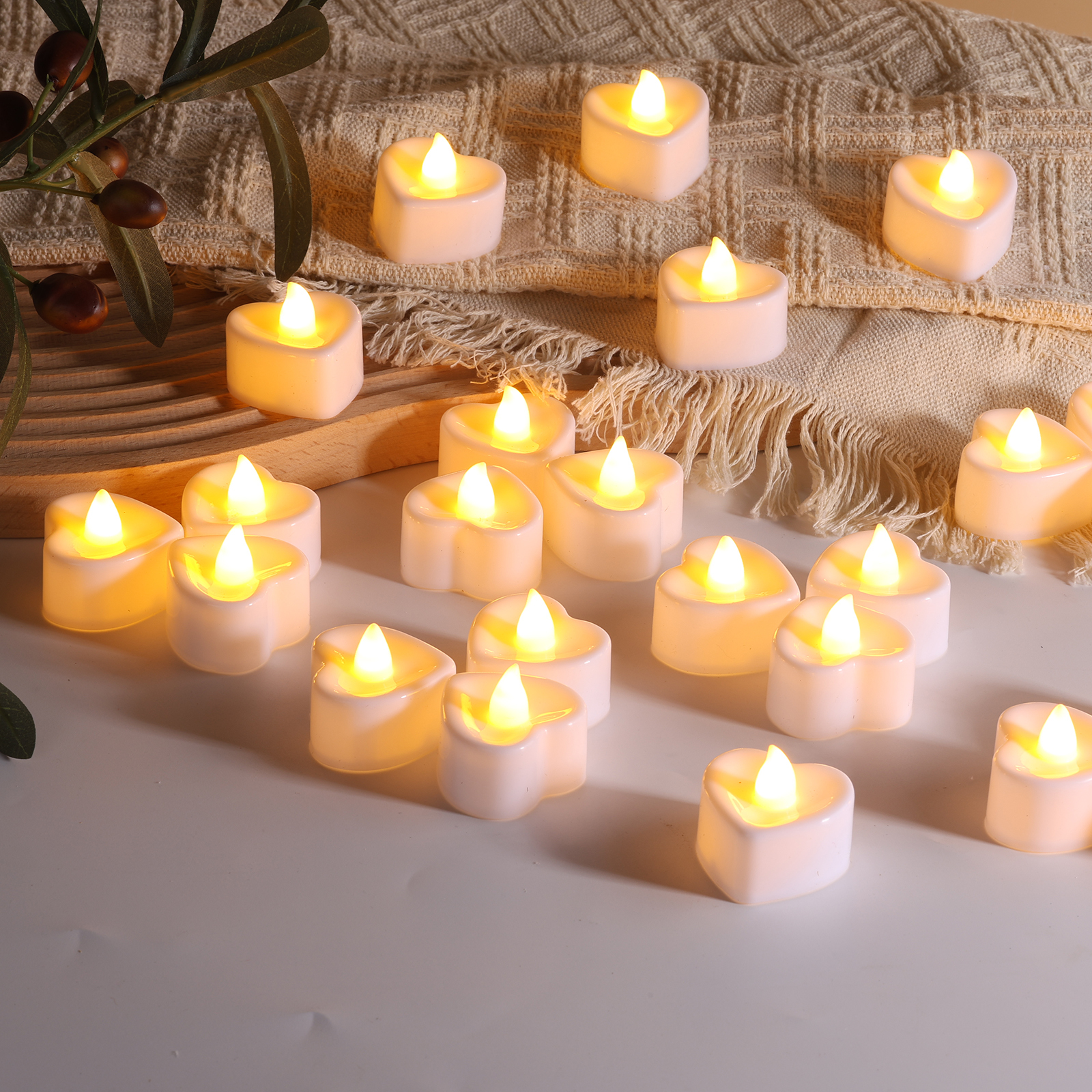 Flackernde LED-Herzteelichter für Hochzeiten 3