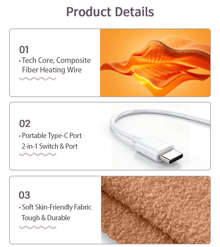 Tragbares USB-Wärmekissen mit 3 Stufen 2