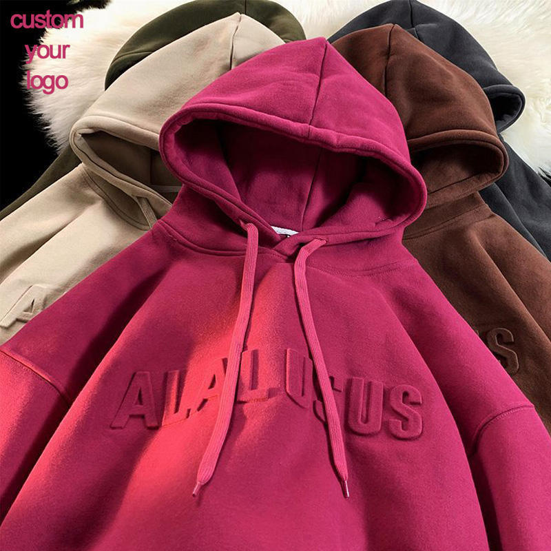 Oversize Fleece Hoodie mit 3D-Prägung