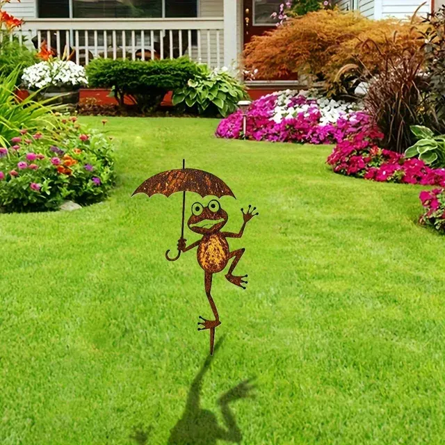 Metall-Gartenstecker Frosch 4