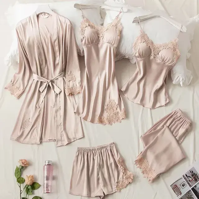 5-teiliges Damen Sommer Pyjama Set XXL 3