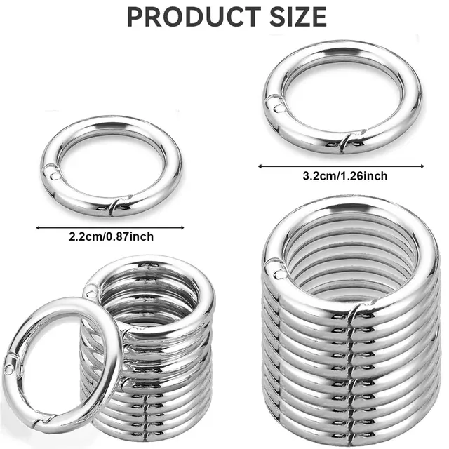 Runde Karabinerhaken 20er-Pack aus Metall 2