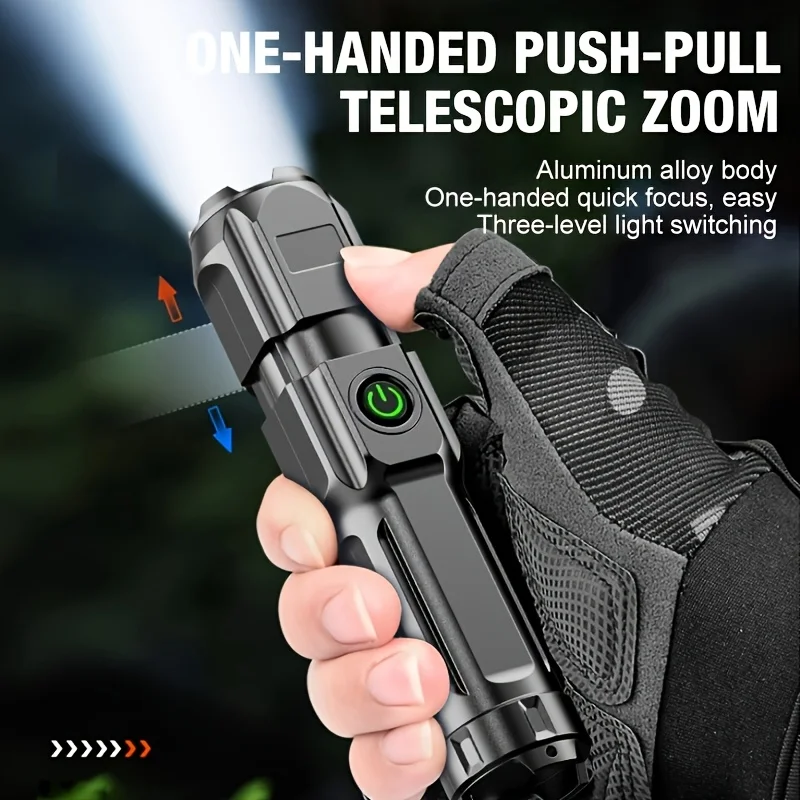 USB-Taschenlampe 10.000 Lumen wasserdicht Zoom 2