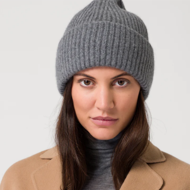 Merino-Kaschmir Strickmütze Rippstrick Damen