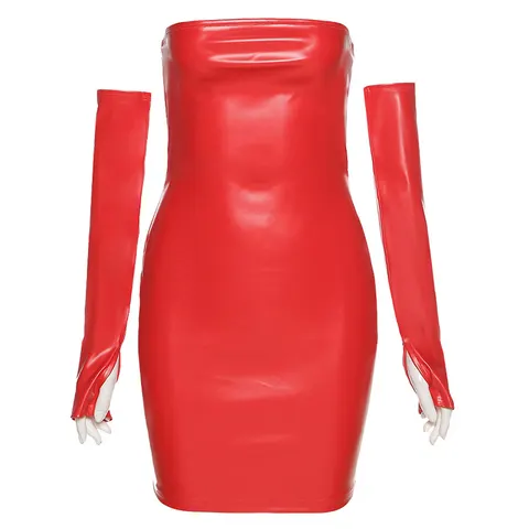 Lederimitat-Kleid