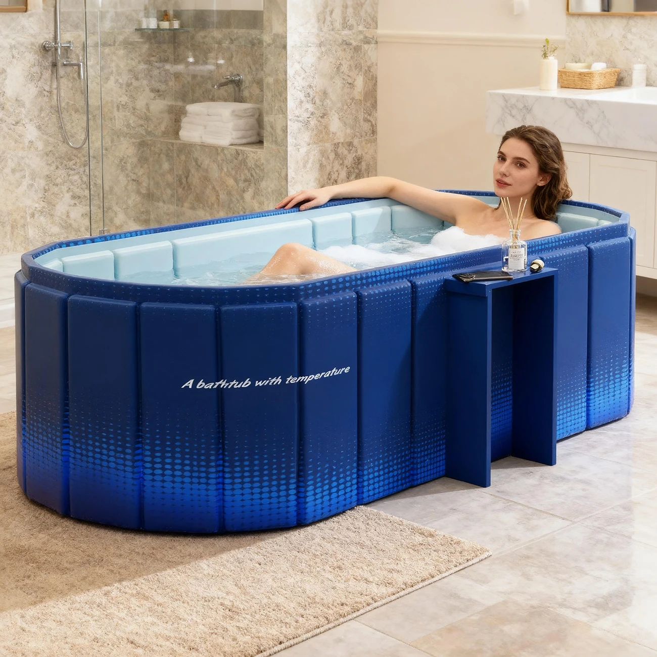 1 x tragbare Badewanne, Eisbadewanne – faltbare, zusammenklappbare Badewanne für Erwachsene, Dusche, Badezimmer, Hot SPA