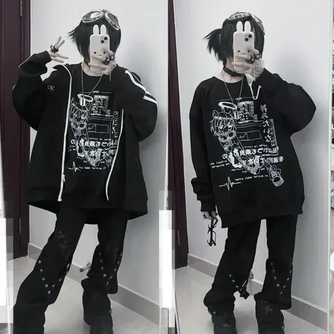 Anime-Langarm-Sweatshirt