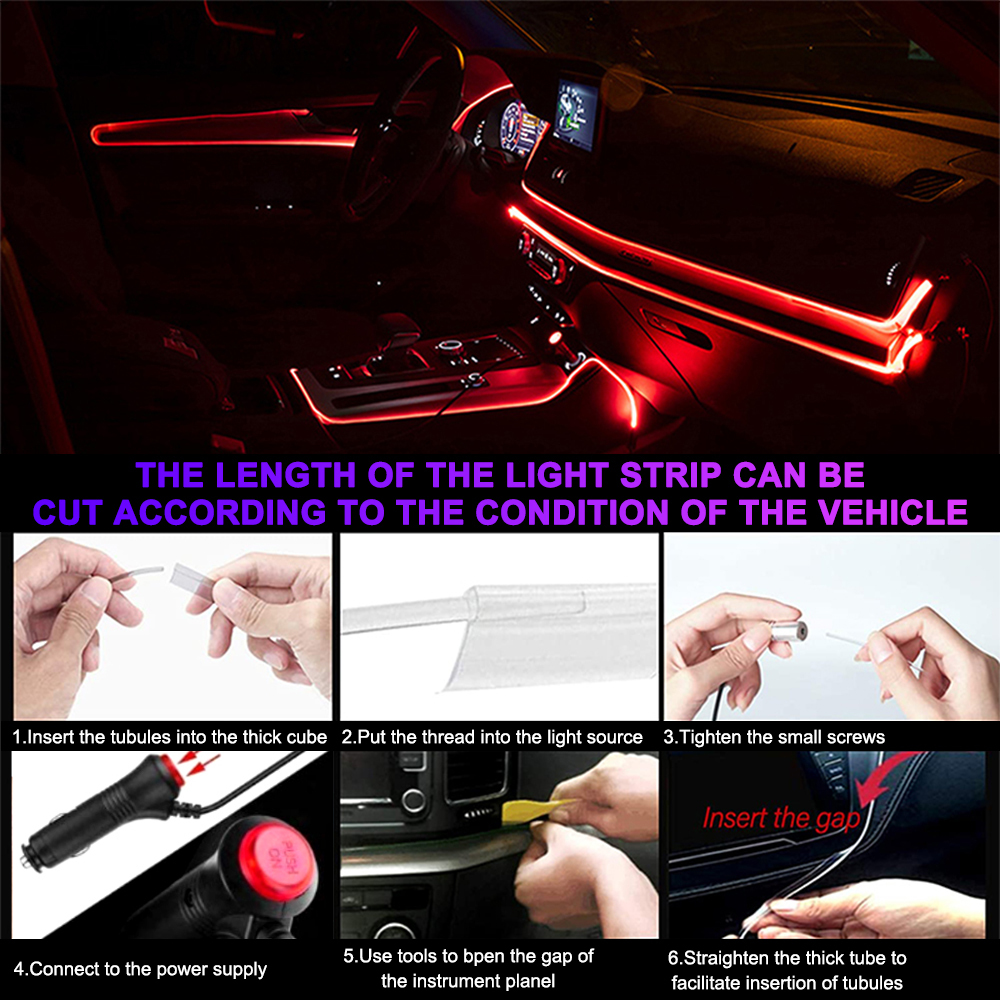 12V RGB Glasfaser-LED-Streifen für Autoinnenraum 4