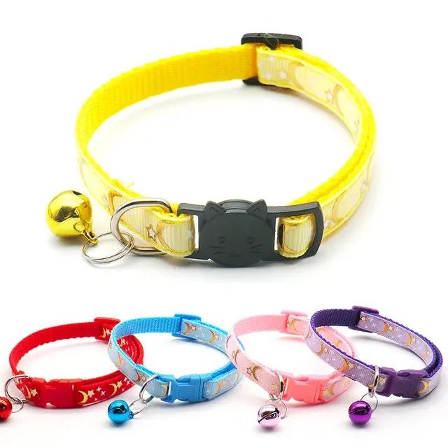 Reflektierendes Katzenhalsband mit Glöckchen und Sternen 1