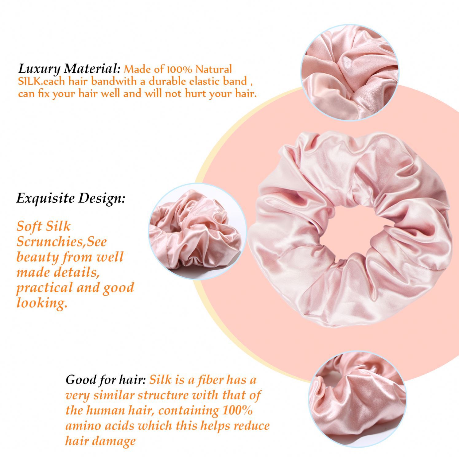 Koreanische Seiden Haarschleife Satin Scrunchies 4