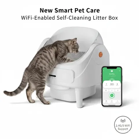 Automatische Katzentoilette mit App, 65 Liter